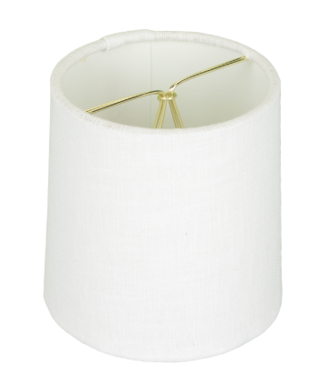 5118 White Linen Drum Chandelier Rolled Edge Hardback with Chrome Clip-on #5118